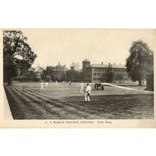 St Marks College Chelsea North Wing Tennis London Old Postcard