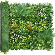 Artificial Grass Boxwood Hedges Wall Panels,40'' X 120'' In(33.5 Sqft) Faux Gree