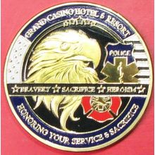 Grand Casino Resort, American Heroes. Challenge Coin. 1.50". 58b.