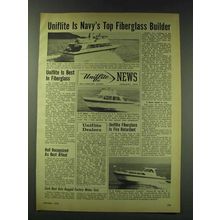 1970 Uniflite Yachts Ad - 48 Ft. Motor Yacht, 31 Ft. Sedan and 27 Ft. Cruiser