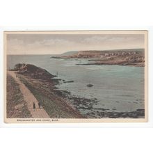 Breakwater and Coast at Bude Cornwall Postcard