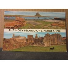 multiview, HOLY ISLAND, LINDISFARNE, NORTHUMBERLAND used postcard 1978 pm =