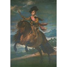 Don Balthasar Carlos Military Child On Horseback Painting Postcard