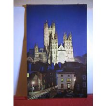 CANTERBURY CATHEDRAL at NIGHT unused postcard by C G Williams, Maidstone /
