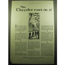 1928 Chrysler Motors Ad - Chrysler can't do it