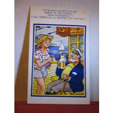 SAUCY SEASIDE POSTCARD used H. B. Ltd no 7705 humour veteran sailor 1961 pm #