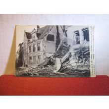 A BOMBED HOUSE, YPRES, BELGIUM used antique postcard 1915 pm WW1 =