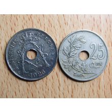 Belgium 1926 25 Centime Belgie (Dutch - Flemish Text) Coin