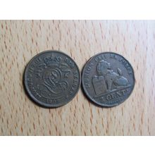 Belgium 1909 2 Centime Belgique (French Text) Coin