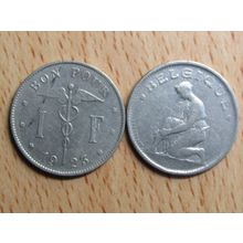 Belgium 1923 1 Franc Belgique (French Text) Coin