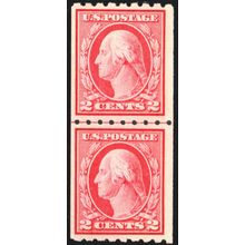 411, Mint VF LH 2¢ Coil Line Pair - With PFC Certificate - Stuart Katz