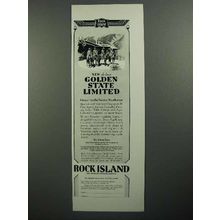 1930 Rock Island Railroad Ad - Golden State Limited