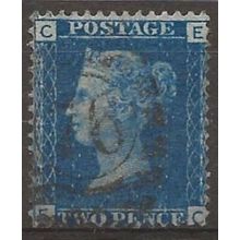 1858 SG47 2d Blue Plate 13 Fine Used “EC” ...