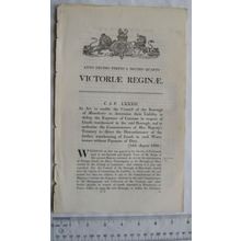 1850 Act of Parliament: Expences of Customs goods warehoused Manchester