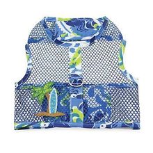 Surfboard Blue and Green Cool Mesh Dog Harness with Matching Leash X-Small