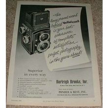 1956 Rollei Rolleicord Camera Ad, Long Proved Record!!