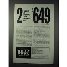 1963 BOAC Airways Ad - 2 Weeks In Europe