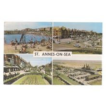 ST. ANNES-ON-SEA, LANCASHIRE. MULTIVIEW.. used vintage postcard 1965 postmark =