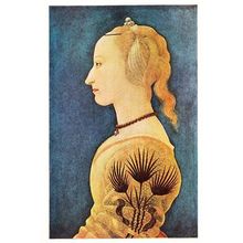 Alesso Baldovinetti Portrait Of A Lady In Yellow Art Gallery Painting Postcard