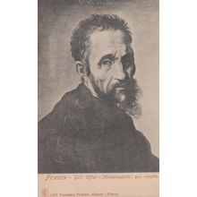 Firenze Uffizi Gallery Michelangiolo Portrait Michelangelo Old Painting Postcard