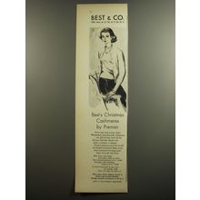 1952 Best & Co. Premier Cashmeres Ad - Best's Christmas Cashmeres by Premier