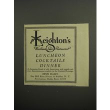 1952 Leighton's Woodlands Lake Restaurant Advertisement