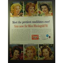 1960 Rheingold Beer Ad - Meet the prettiest candidates ever! Vote now