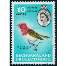 Bechuanaland 1961 10c Red-headed Weaver SG174 used