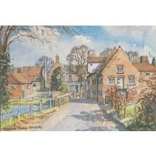 Burnham Overy Watercolour Painting Norfolk Artist Rare Postcard