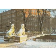 Leningrad Lions Bridge Postcard New
