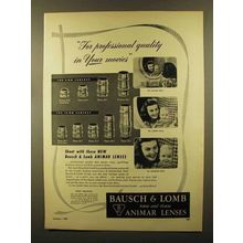 1950 Bausch & Lomb Animar Lenses Ad - 12.7mm, 14mm