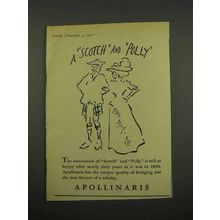 1957 Apollinaris Water Ad - A Scotch and Polly