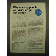 1966 Pan Am Airline Ad - Visit Europe This Winter