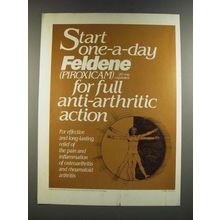 1986 Pfizer Feldene (Piroxicam) Ad - Start for full Anti-Arthritic Action