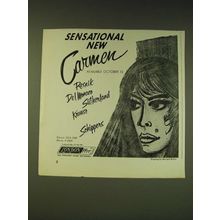 1963 Carmen Album Ad - drawing by Bernard Buffet