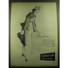 1946 B. Altman & Co. Suit Ad - Pure Lines
