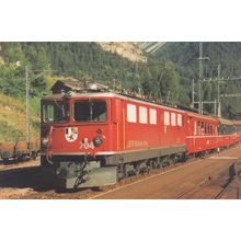RHB 704 Davos Train Rhaetische Bahn Class at Bergun Postcard