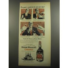 1952 Hiram Walker's Cordials Ad - Our guest is snarled by his own yarn, dear