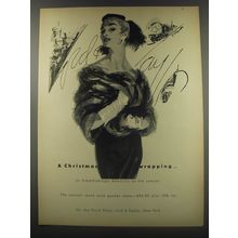 1956 Lord & Taylor Mink Stole Ad - A Christmas wrapping