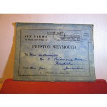 6 views, PRESTON, WEYMOUTH, DORSET vintage used LETTER card 1952 postmark =