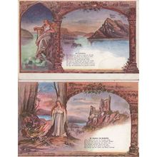 Angels At Gruss Vom Auss Rhein Drachenfels German Old Postcard s