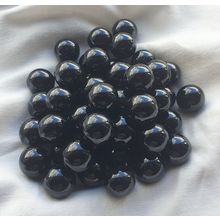 OPAQUE BLACK - 25 Beautiful Shiny Solid Colour Glass Marbles, Brand New, 14mm