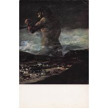 Goya The Colossus & The Panic Painting Postcard