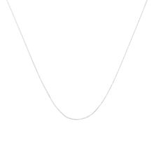 Solid 10K White Gold 0.5mm Rope Chain Necklace. Unisex Chain - Size 16" Inches
