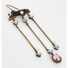 VALENTINO GARAVANI Antique Gold Tone Eye Pendant Drop Earring (RARE & COLLECT)
