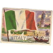 ITALY Flags of the World A&BC card no 58 early 60's =
