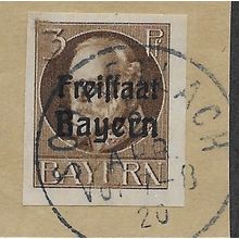 GER (BAVARIA) 1919 3pf 'KING LUDWIG (FREISTAAT) (IMPERFED FINE USED(EBID64-458)