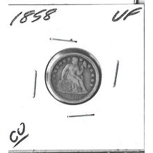 1858 Seated Liberty Dime VF