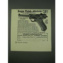 1954 Kruger Pistols Ad - .12 Caliber Single Shot