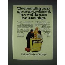 1974 KitchenAid Dishwasher Ad - Listen to a Stranger
